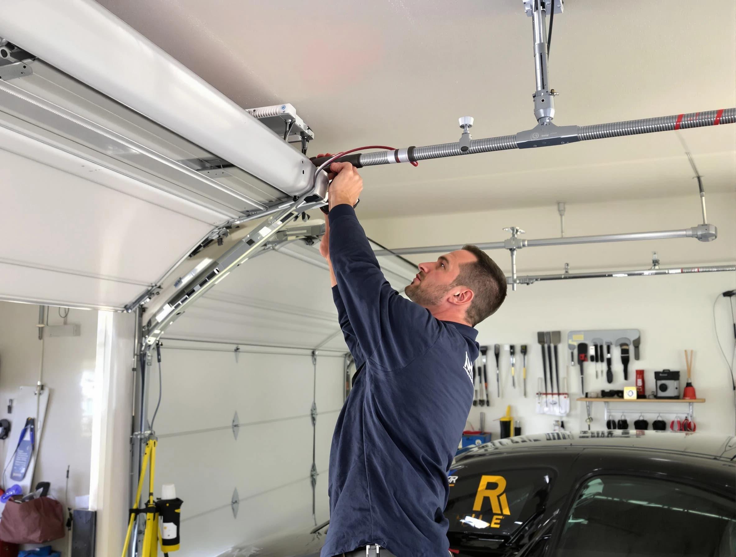 Lake Land'Or Garage Door Repair technician performing garage door cable repair in Lake Land'Or