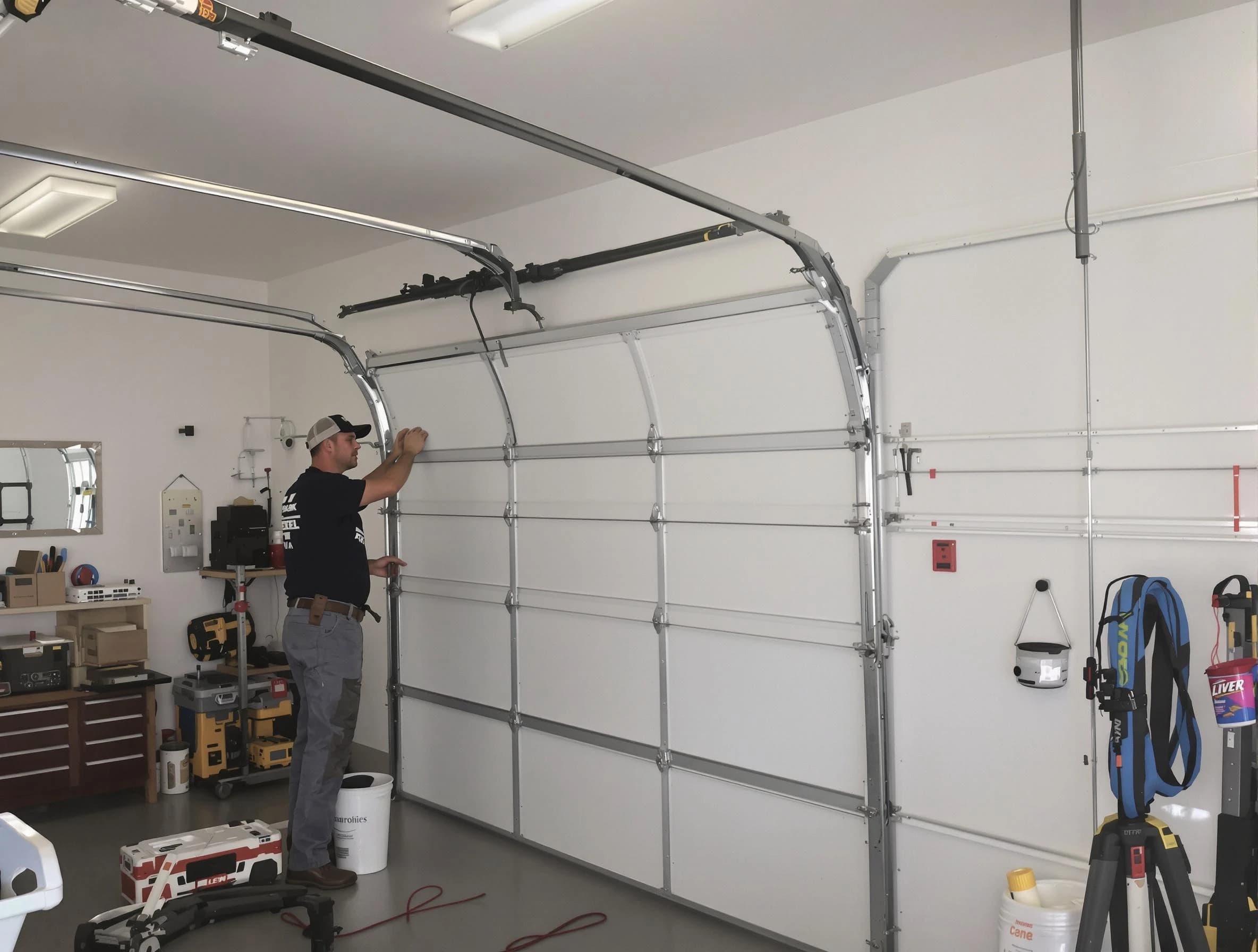 Lake Land'Or Garage Door Repair team installing new garage door in Lake Land'Or