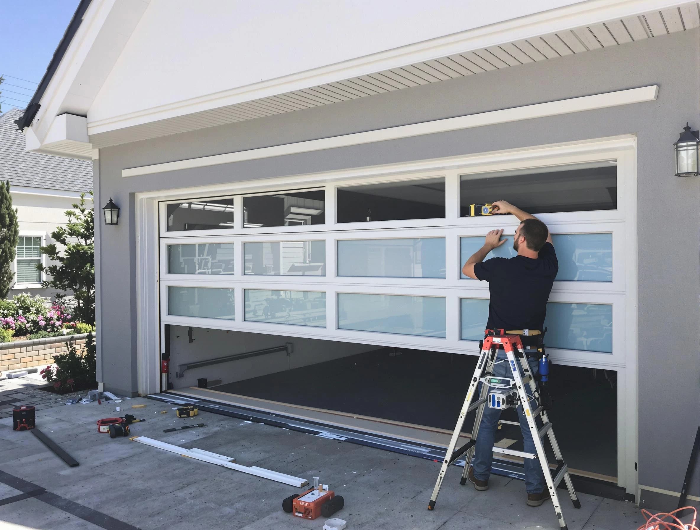 Lake Land'Or Garage Door Repair team performing garage door replacement in Lake Land'Or