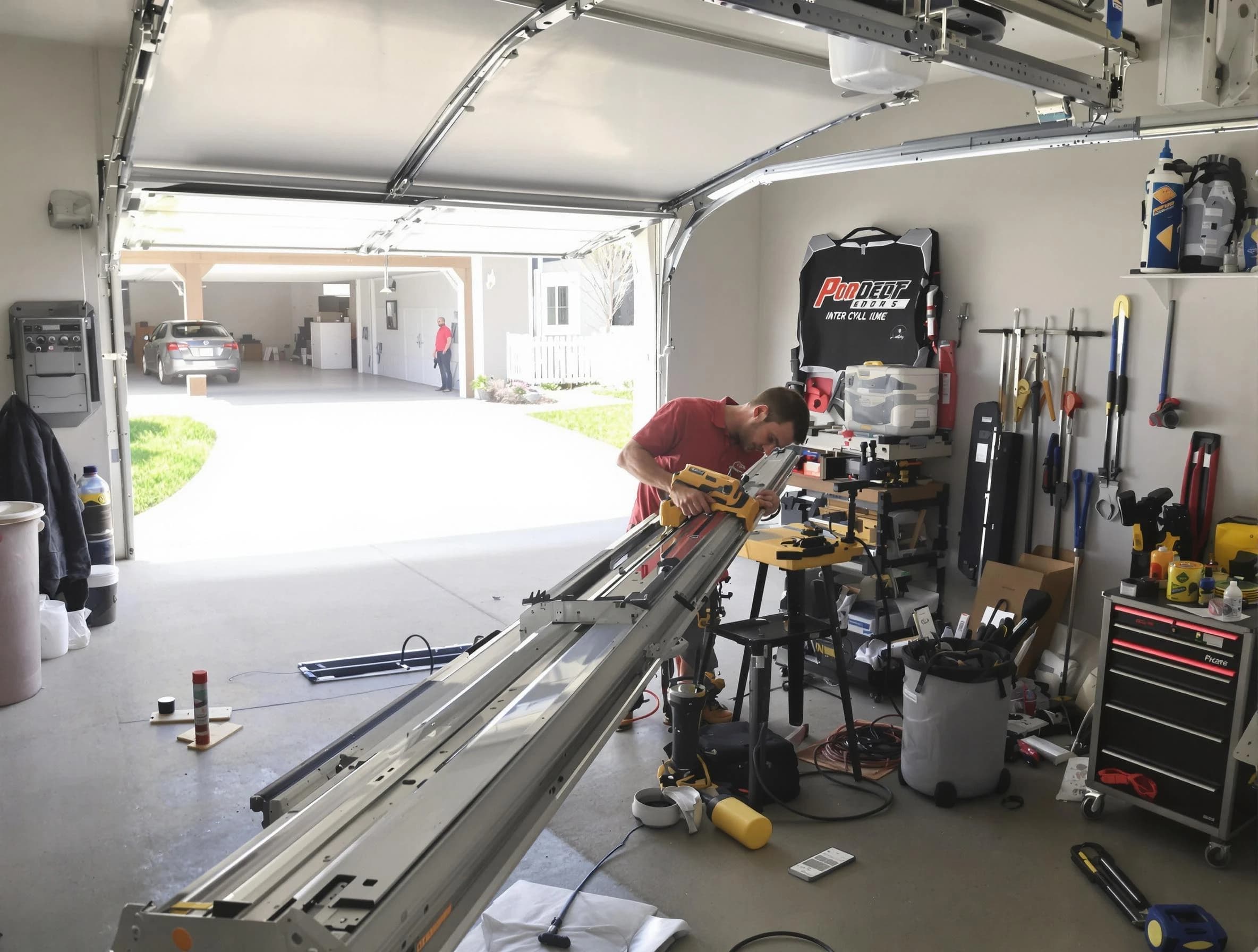 Lake Land'Or Garage Door Repair expert performing track repair in Lake Land'Or