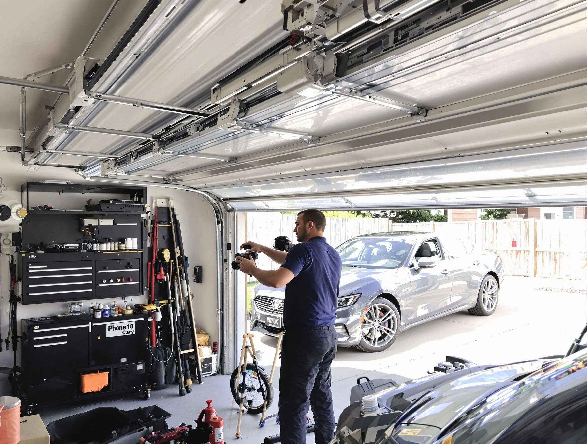 Lake Land'Or Garage Door Repair technician fixing noisy garage door in Lake Land'Or