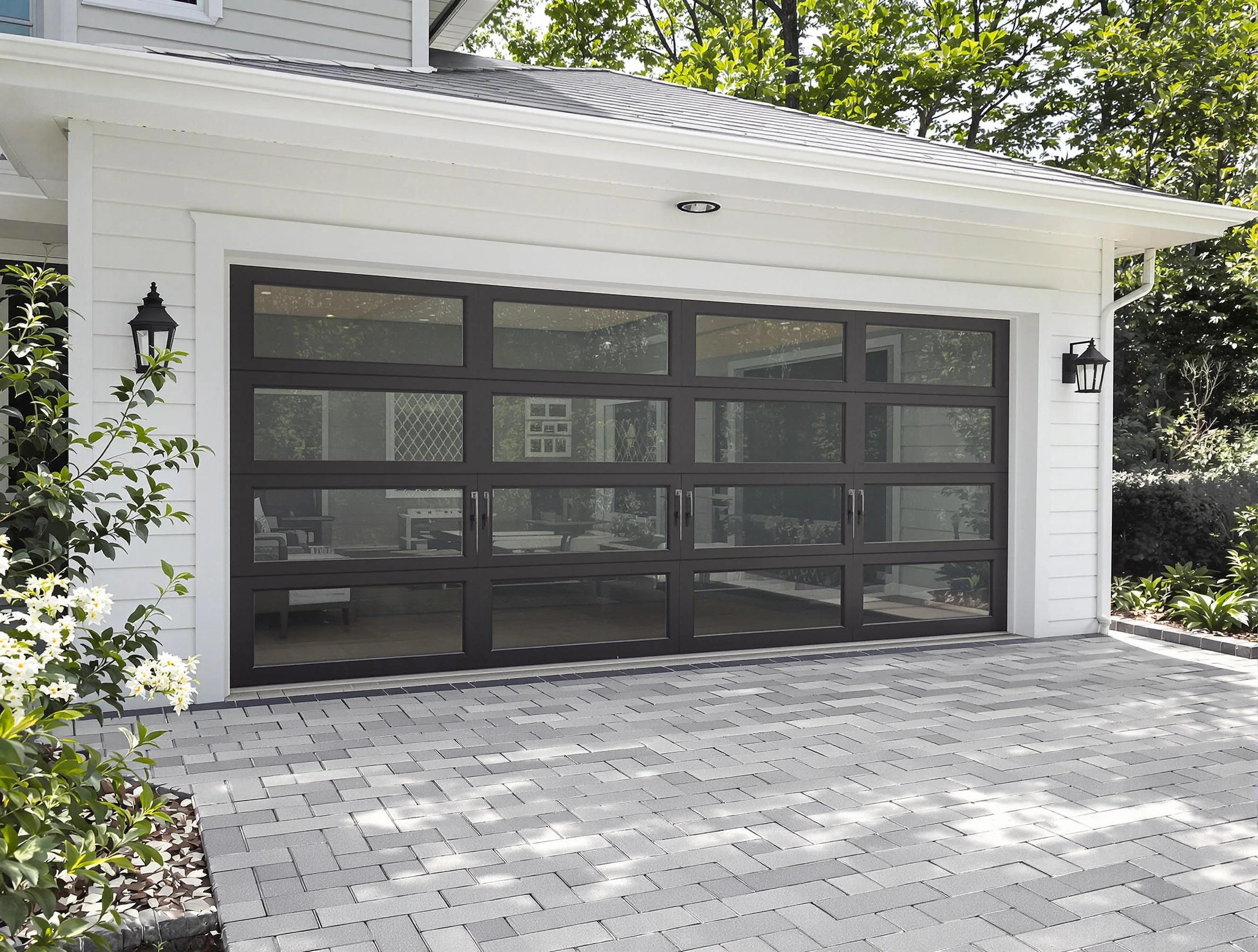 Lake Land'Or Garage Door Repair design specialist presenting custom garage door options to Lake Land'Or homeowner